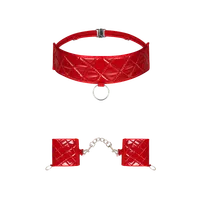 rotes Wetlook Fessel-Set rotes Wetlook Fessel-Set