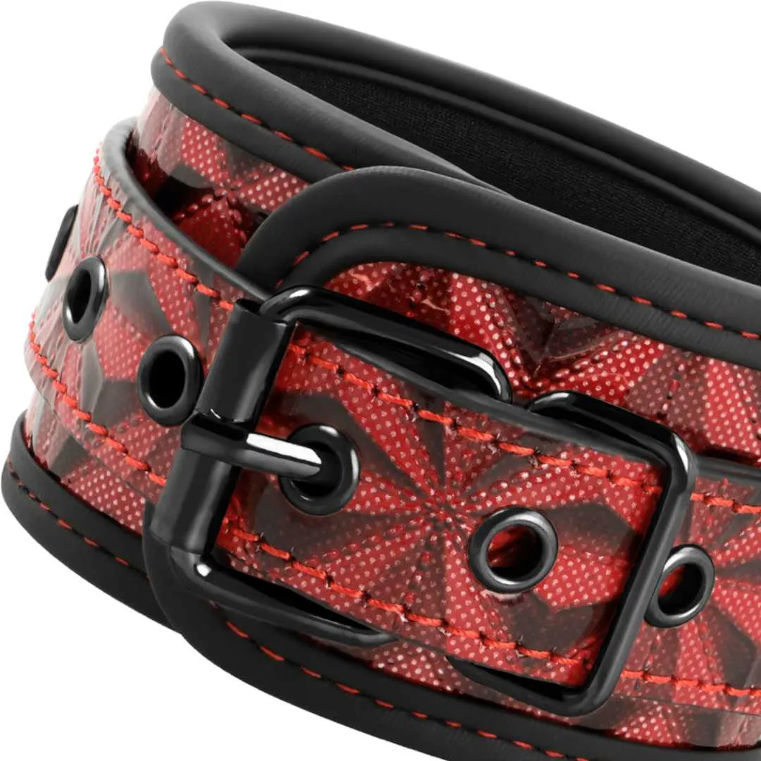 Handfesseln mit Kette in rot-schwarz Optik – Bild 3