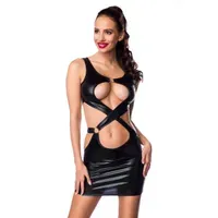 Raffiniertes Wetlook-Minikleid Raffiniertes Wetlook-Minikleid