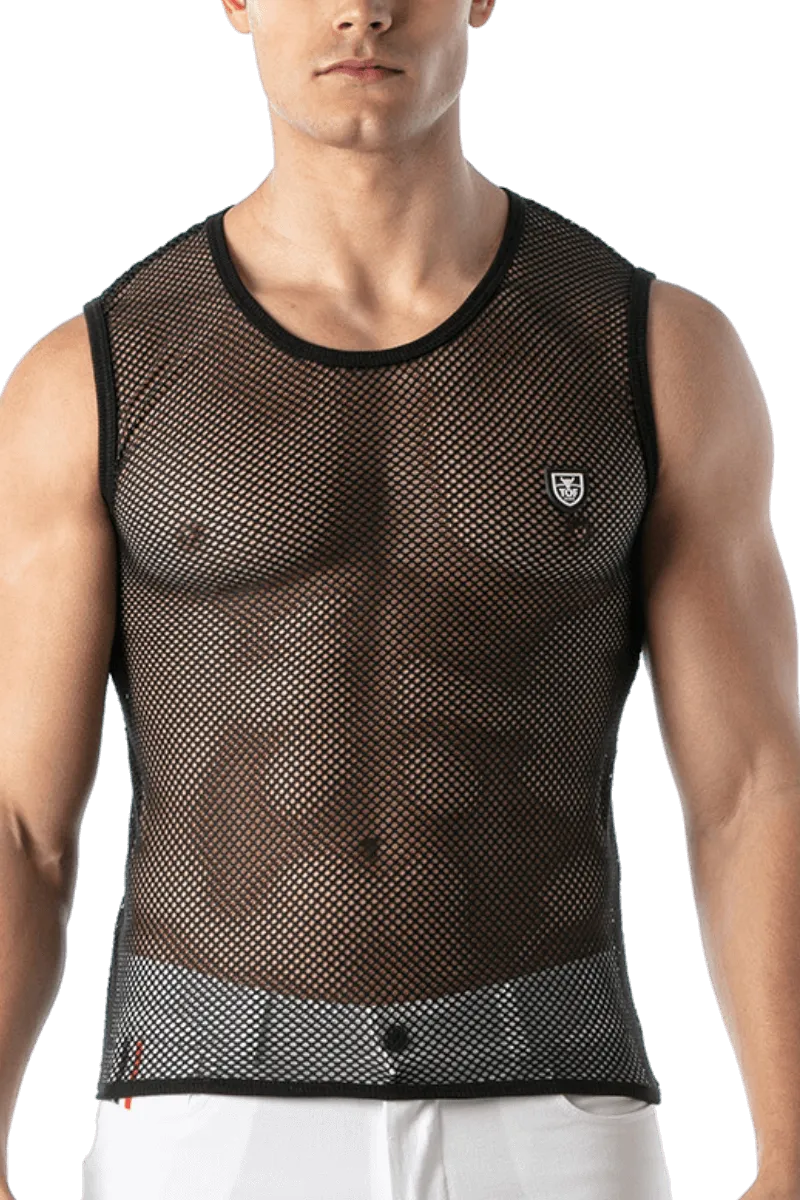 Herren Tanktop Netz in schwarz Herren Tanktop Netz in schwarz