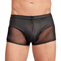 Herren Boxershort mit Reißverschluss in Lederoptik - Schwarz Herren Boxershort mit Reißverschluss in Lederoptik - Schwarz