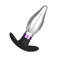 Edelstahl-Analplug mit Silikonbasis, 9,5 cm Edelstahl-Analplug mit Silikonbasis, 9,5 cm