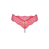 Bracli - Sydney Pearl String Rot - Luxus-Dessous mit schwarzen Perlen Größe Plus Bracli - Sydney Pearl String Rot - Luxus-Dessous mit schwarzen Perlen Größe Plus