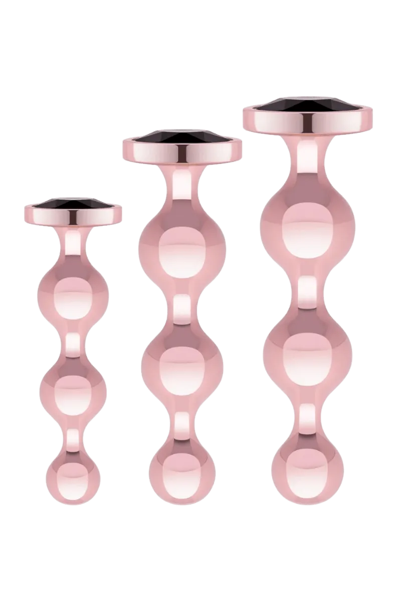 roségoldfarbenes 3tlg. Analplug-Set roségoldfarbenes 3tlg. Analplug-Set