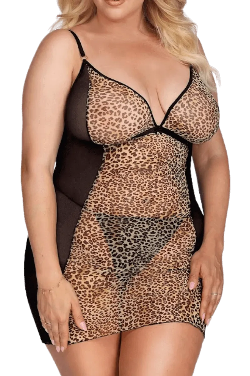 Chemise in Leo-Optik Plus Size Chemise in Leo-Optik Plus Size