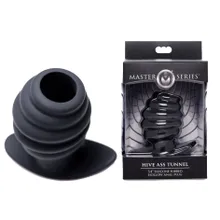 MASTER SERIES Ass Tunnel Ribbed Hollow Anal Plug medium MASTER SERIES Ass Tunnel Ribbed Hollow Anal Plug medium