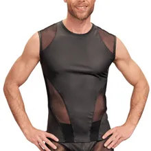 Ärmelloses Shirt im Mattlook mit Netz-Einsätzen Ärmelloses Shirt im Mattlook mit Netz-Einsätzen