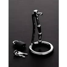 Triune The Humped Cock Trap: Edelstahl-Penisring mit Eichelplug Triune The Humped Cock Trap: Edelstahl-Penisring mit Eichelplug