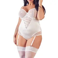 Strapsbody mit besticktem Tüll Strapsbody mit besticktem Tüll