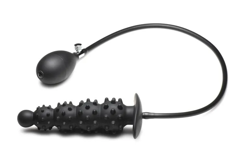 Master Series - Gerippter aufblasbarer Analdildo - Schwarz – Bild 4