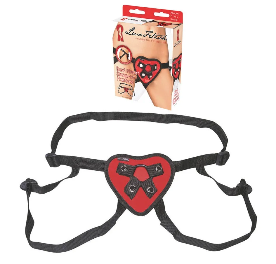 LUX FETISH Red Heart Strap-On Harness LUX FETISH Red Heart Strap-On Harness