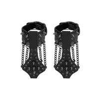 Ouch! Skulls and Bones Spiked Handcuffs with Chains: Handfesseln, schwarz Ouch! Skulls and Bones Spiked Handcuffs with Chains: Handfesseln, schwarz
