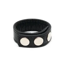 Leder-Penisring mit Druckknöpfen, schwarz Leder-Penisring mit Druckknöpfen, schwarz