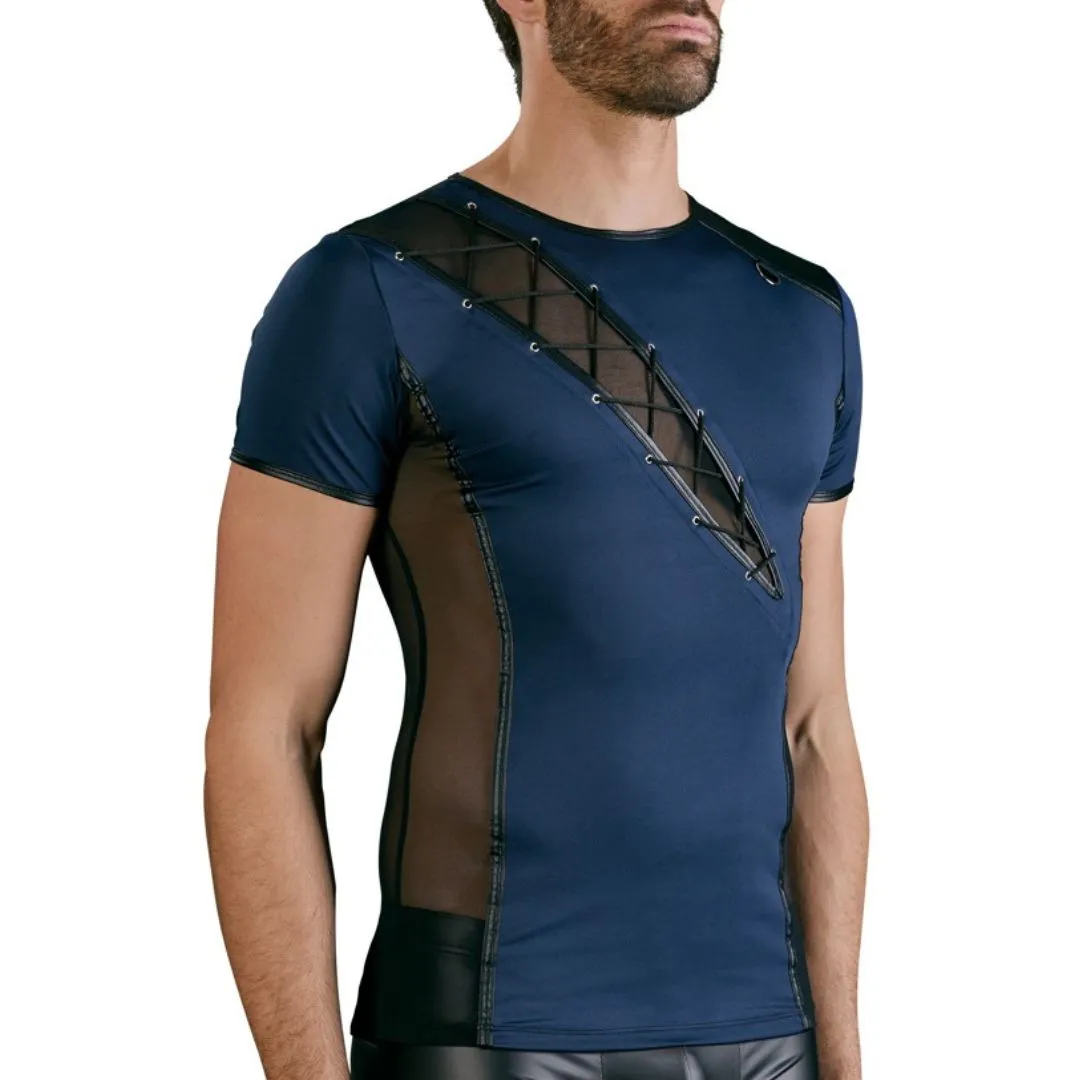 Kurzarm Shirt mit Powernet-Einsätzen und Schnürung – Bild 4