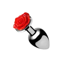 Booty Sparks Red Rose Butt Plug Medium: Rosen-Analplug, silber/rot (Large) Booty Sparks Red Rose Butt Plug Medium: Rosen-Analplug, silber/rot (Large)