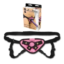 LUX FETISH Pink Velvet Strap-On Harness LUX FETISH Pink Velvet Strap-On Harness