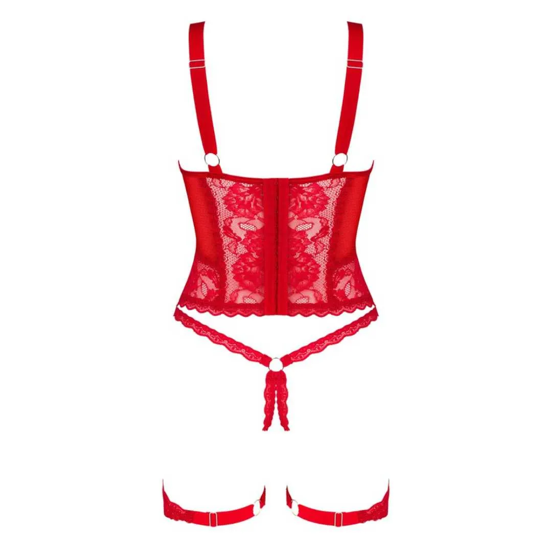 Korsett "Belovya" aus Spitze mit Strumpfbändern – Bild 4