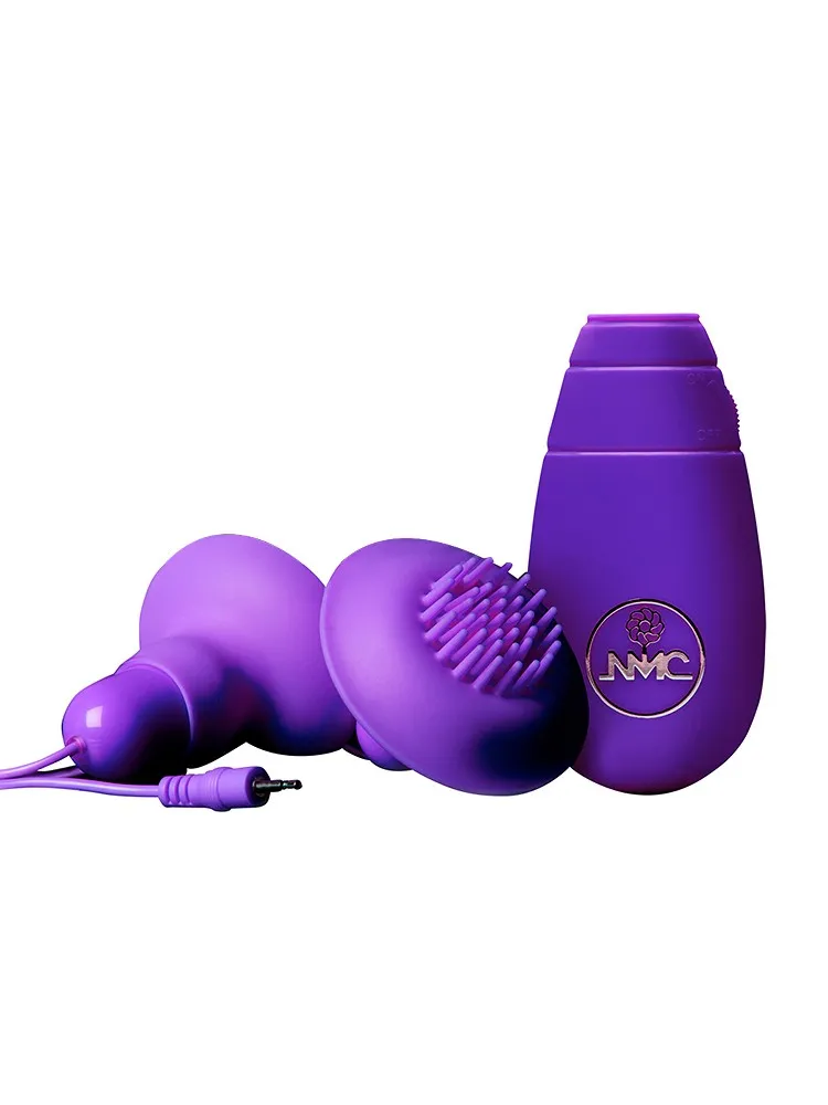 Double Double: Vibrierender Nippelsauger und Klitorisvibrator, lila Double Double: Vibrierender Nippelsauger und Klitorisvibrator, lila