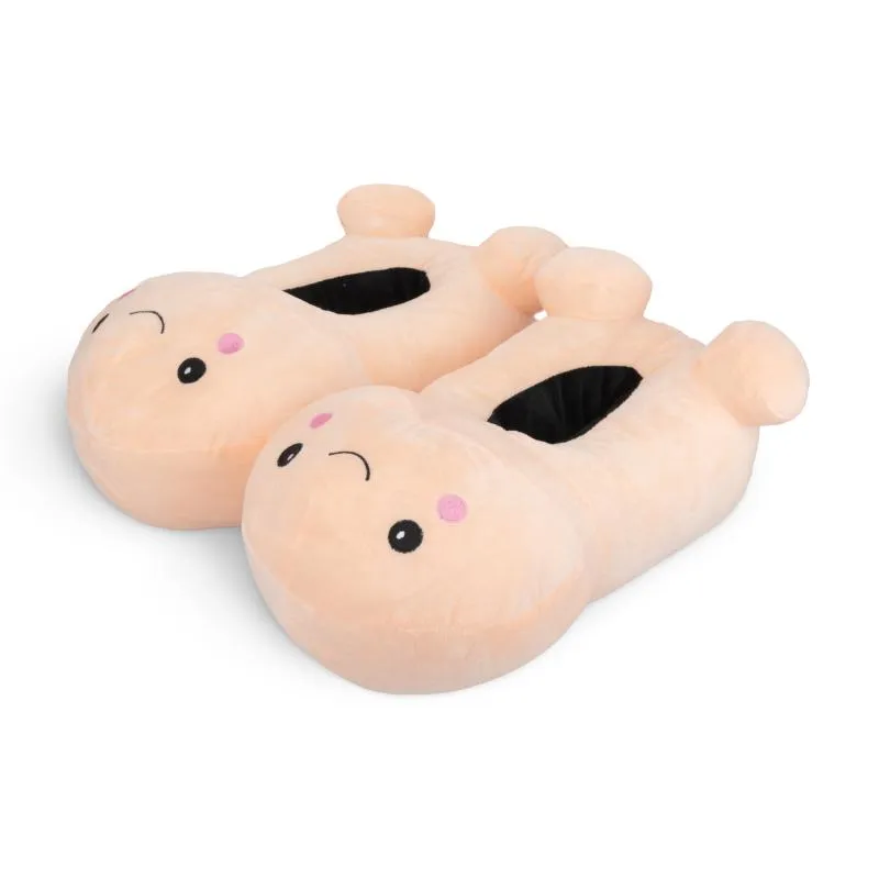 Penisförmige Hausschuhe mit Smiley-Gesicht - Beige Penisförmige Hausschuhe mit Smiley-Gesicht - Beige