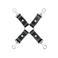 Leder-Hogtie-Fesselkreuz, schwarz Leder-Hogtie-Fesselkreuz, schwarz