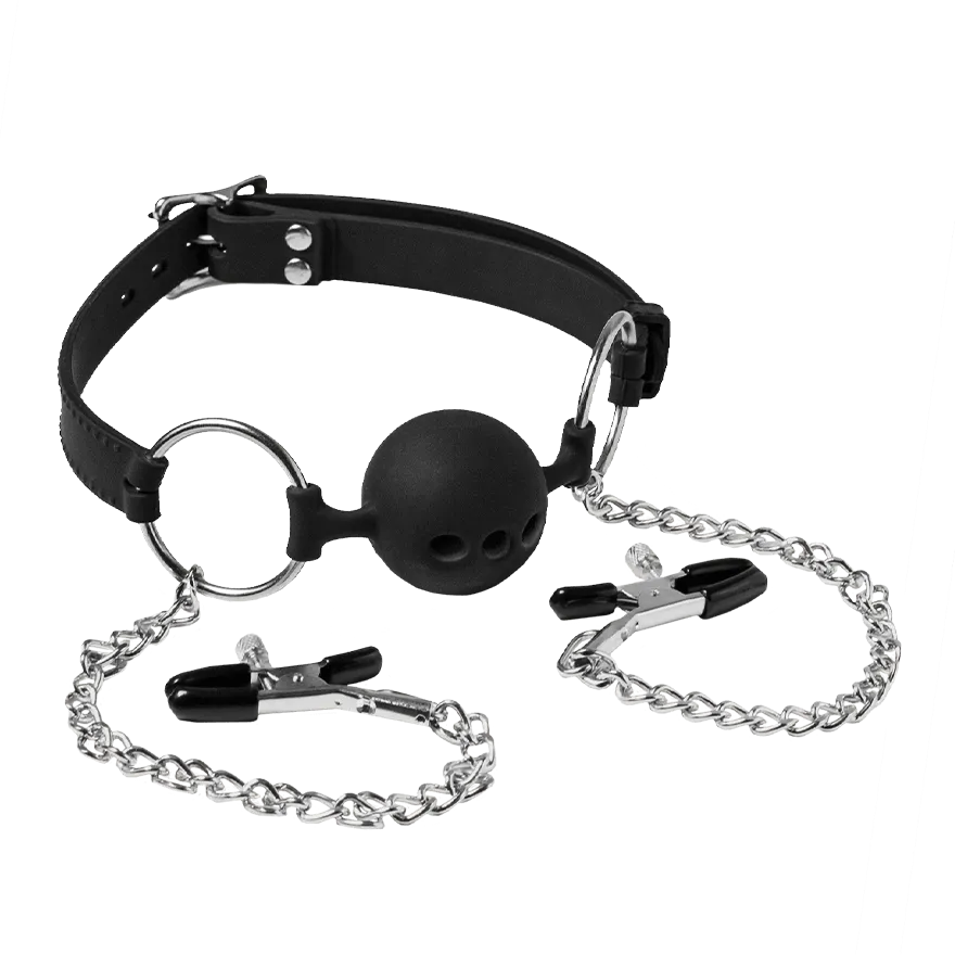 Knebel mit Nippelklemmen Knebel mit Nippelklemmen