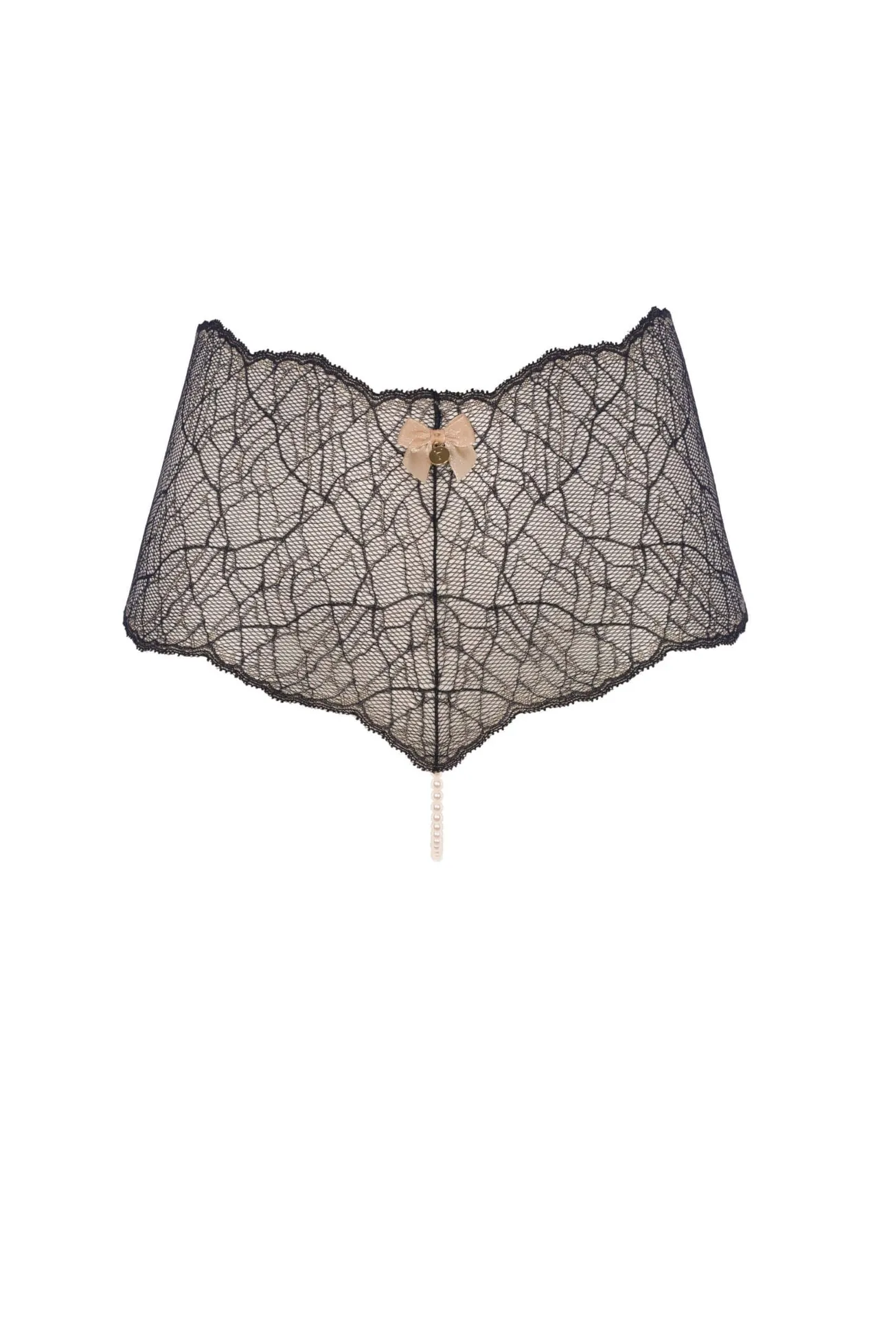 Bracli - Sydney Strumpfhose Schwarz - Luxus Perlenstring Dessous Größe Plus – Bild 2