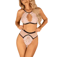 Neckholder-Spitzenset in rosa Neckholder-Spitzenset in rosa