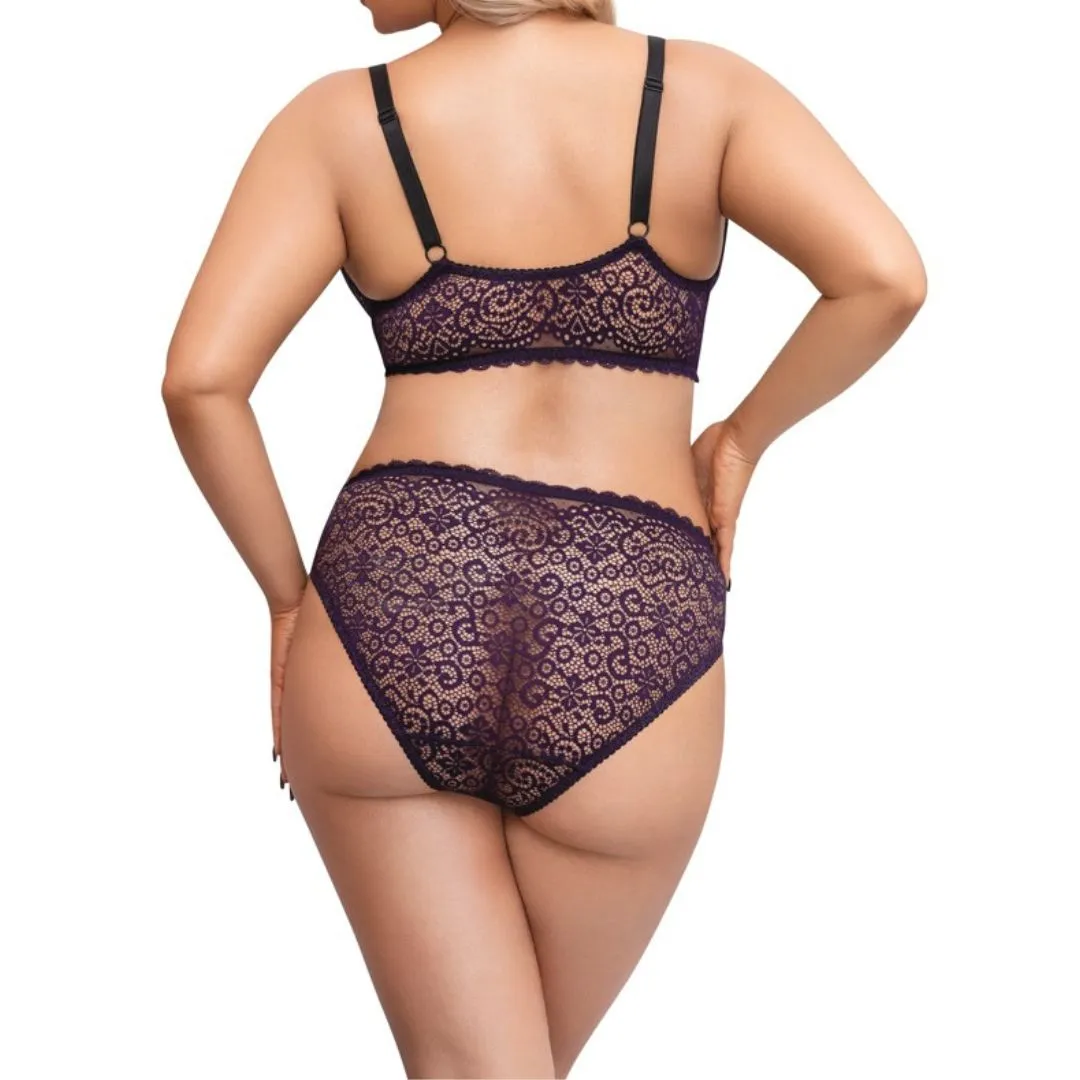 Bralette plus Slip aus lila Spitze – Bild 3