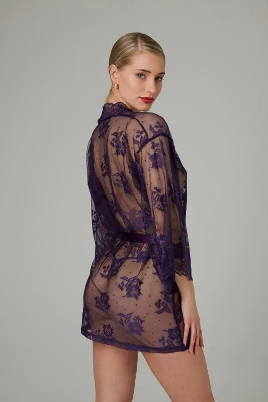 Christine - Spitzen Kimono Graceful - Lila – Bild 2