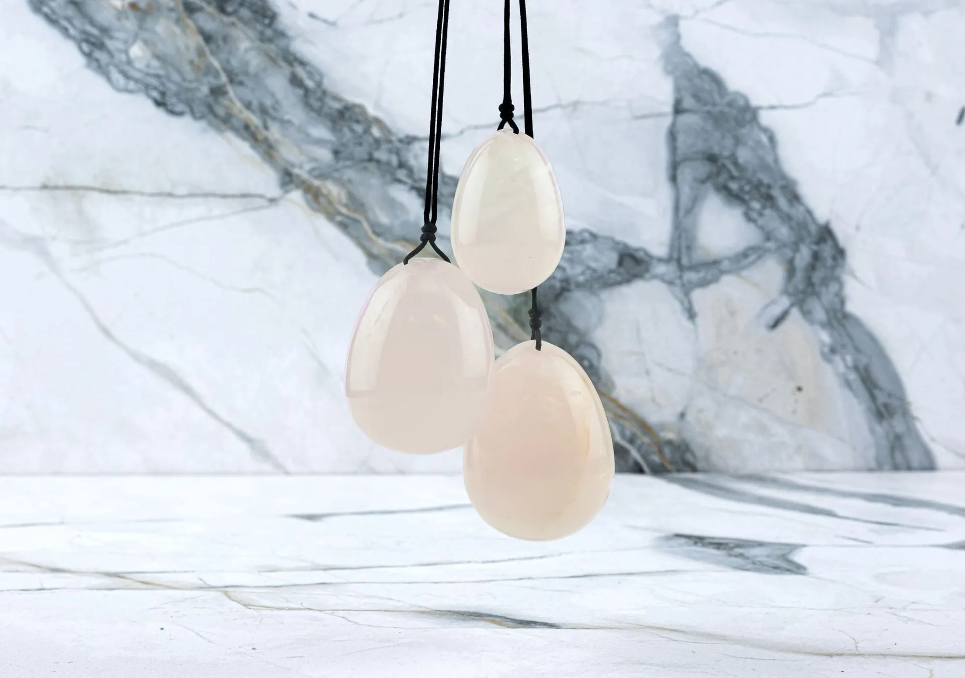 Yoni-Ei - Rosenquarz (Set) – Bild 2