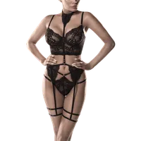 3tlg. Spitzenset mit Strapsbändern 3tlg. Spitzenset mit Strapsbändern