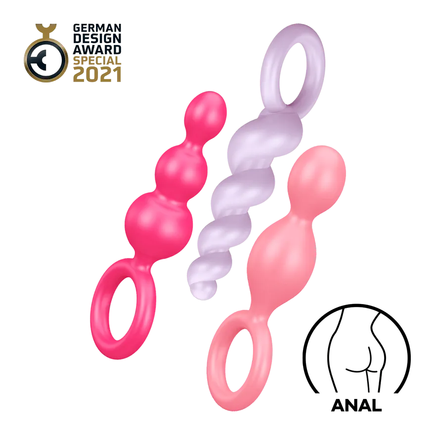 Satisfyer Booty Call aus Silikon, 13,5 - 14 cm, 3 Teile Satisfyer Booty Call aus Silikon, 13,5 - 14 cm, 3 Teile