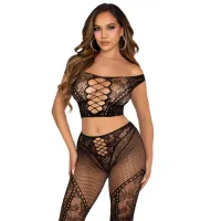 Leg Avenue – Off-Shoulder Crop Top & Legging Set – Schwarz Leg Avenue – Off-Shoulder Crop Top & Legging Set – Schwarz