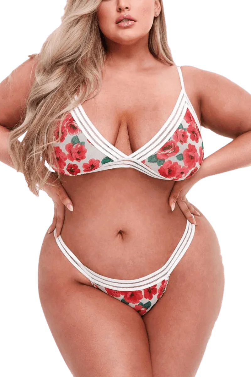 2tlg. Set mit floralem Muster Plus Size 2tlg. Set mit floralem Muster Plus Size