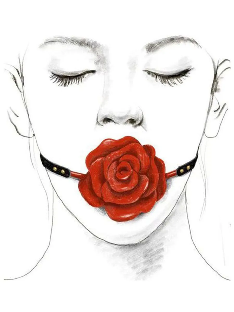 Zalo Rose Ball Gag: Mundknebel Rose, rot/schwarz Zalo Rose Ball Gag: Mundknebel Rose, rot/schwarz