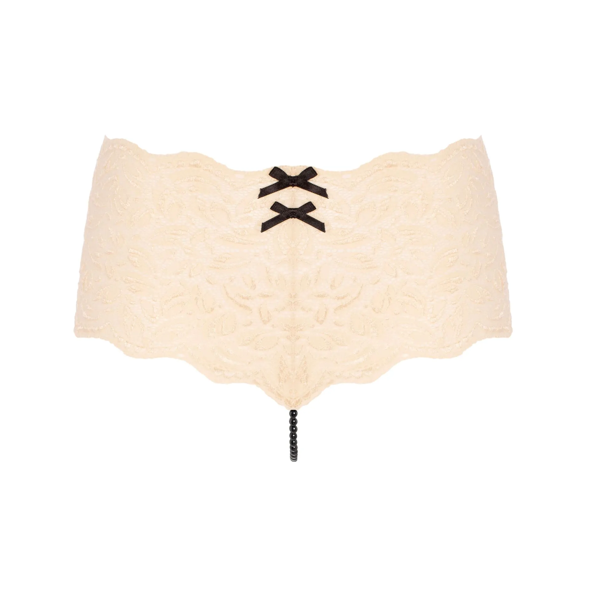 Bracli - Nude Paris Panty Elfenbein - Luxus Perlenstring Dessous Größe M – Bild 2
