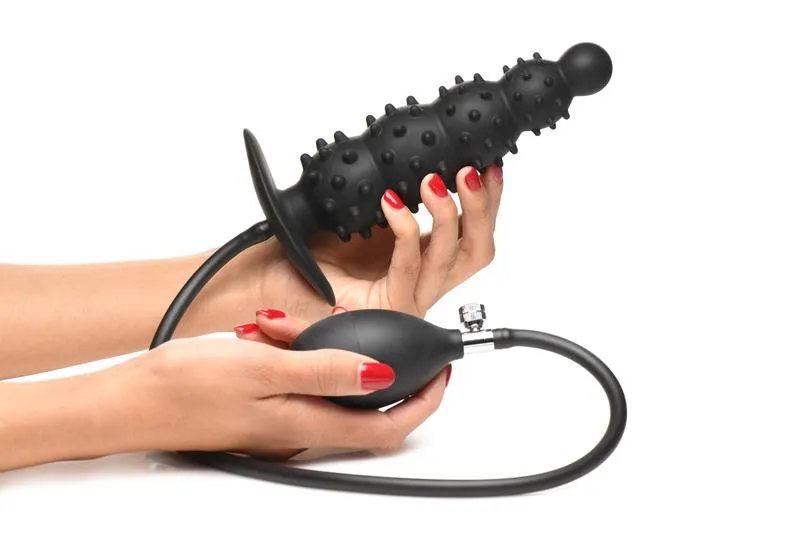 Master Series - Gerippter aufblasbarer Analdildo - Schwarz Master Series - Gerippter aufblasbarer Analdildo - Schwarz