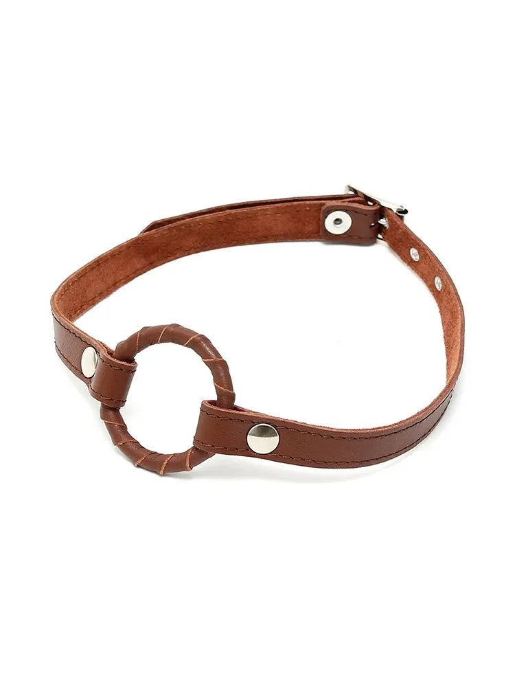 Leder-Ringknebel, braun Leder-Ringknebel, braun