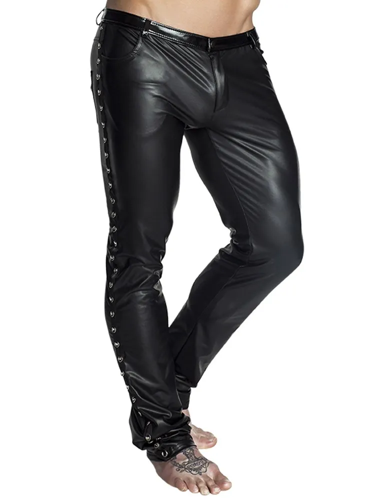 Noir Handmade: Wetlook-Hose, schwarz (M) Noir Handmade: Wetlook-Hose, schwarz (M)