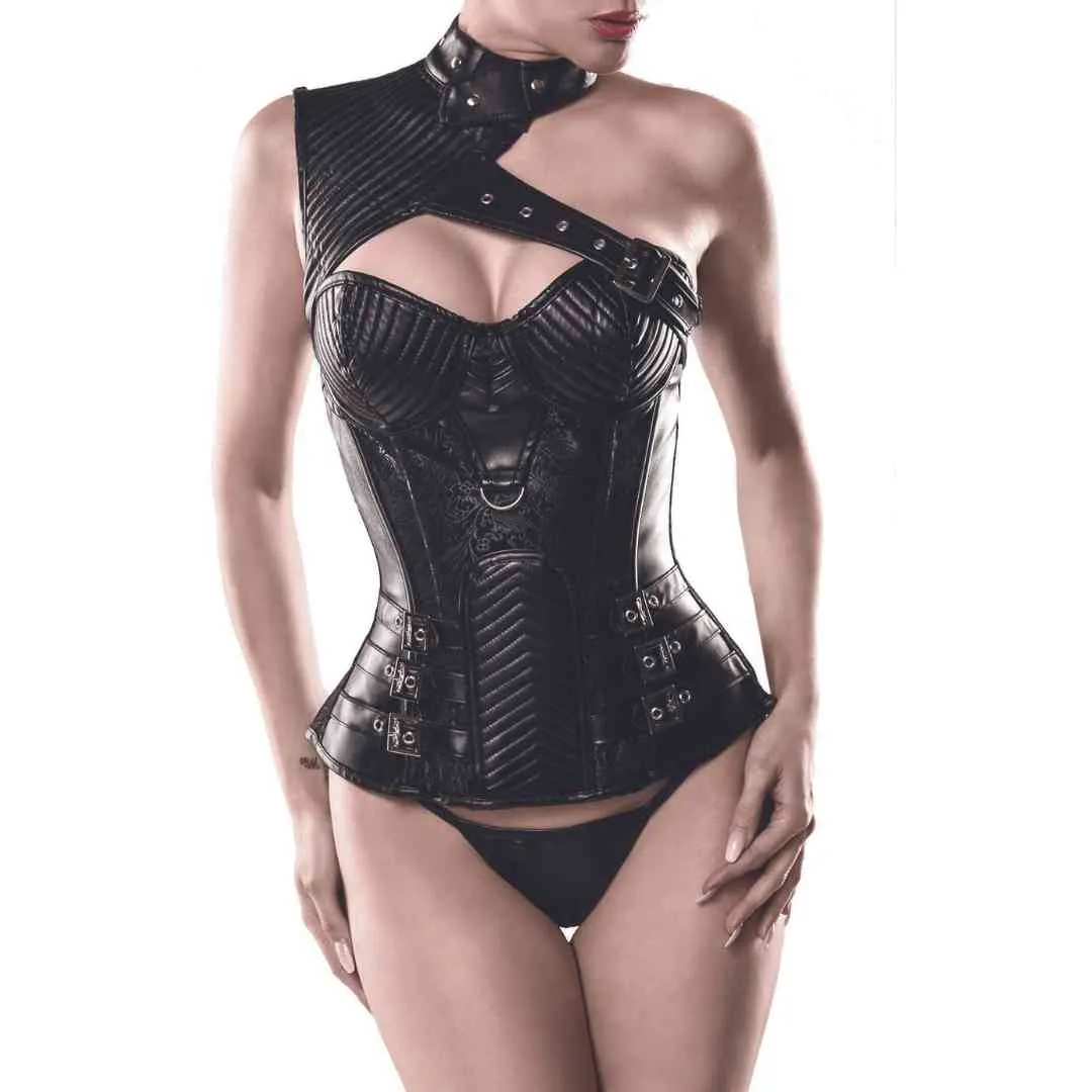 Corsage mit asymmetrischem Schulterteil Corsage mit asymmetrischem Schulterteil