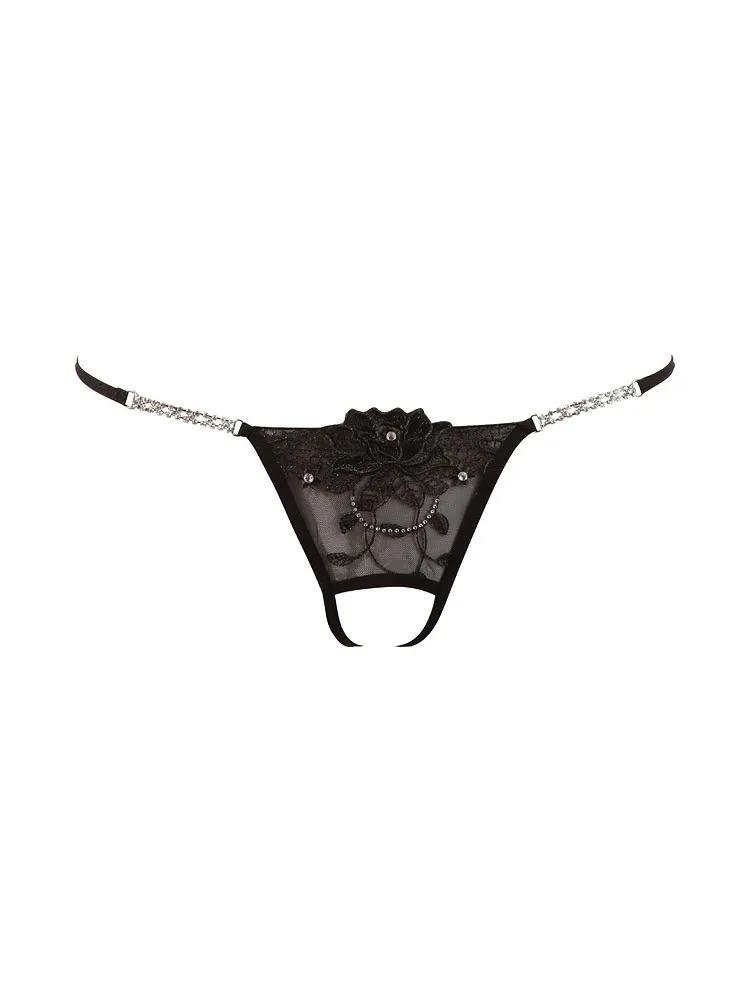 Ouvertstring: Strass, schwarz (S/M) Ouvertstring: Strass, schwarz (S/M)