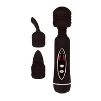 Power Wand Set: Vibrator mit 2 Aufsätzen, schwarz Power Wand Set: Vibrator mit 2 Aufsätzen, schwarz