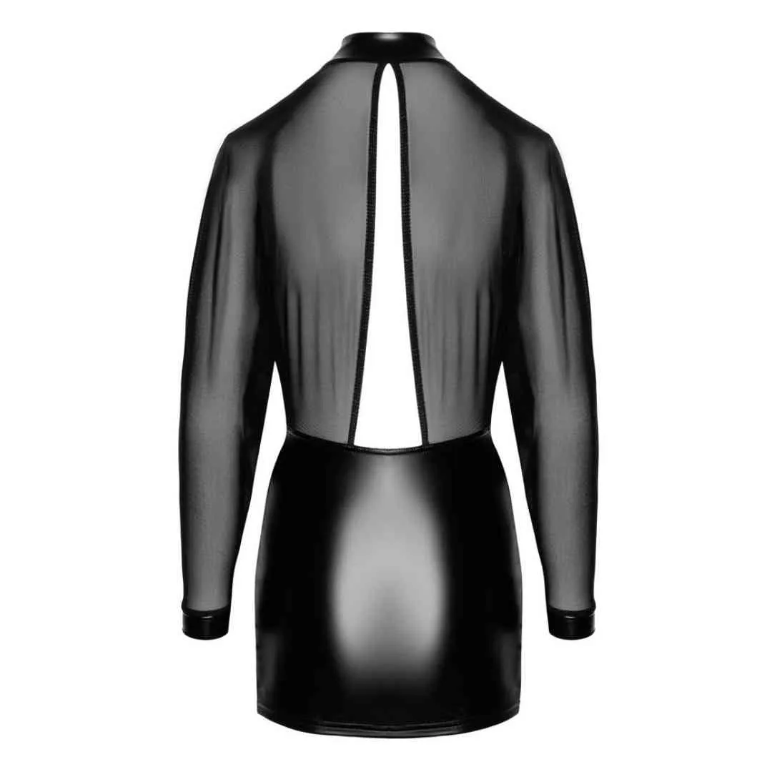 Langarm-Minikleid mit Tüll-Oberteil – Bild 5