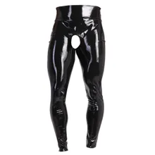 Latex-Leggings mit Showmaster-Öffnung für Penis und Hoden Latex-Leggings mit Showmaster-Öffnung für Penis und Hoden