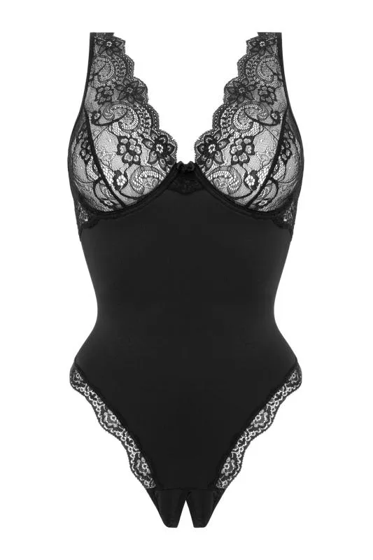 Christine – Pandora Body mit offenem Schritt – Schwarz Christine – Pandora Body mit offenem Schritt – Schwarz