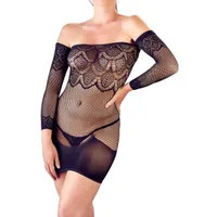 Minikleid aus Netz mit Stulpen plus String Minikleid aus Netz mit Stulpen plus String