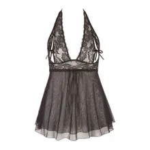 Babydoll mit Neckholder und geschlitzten Cups Babydoll mit Neckholder und geschlitzten Cups