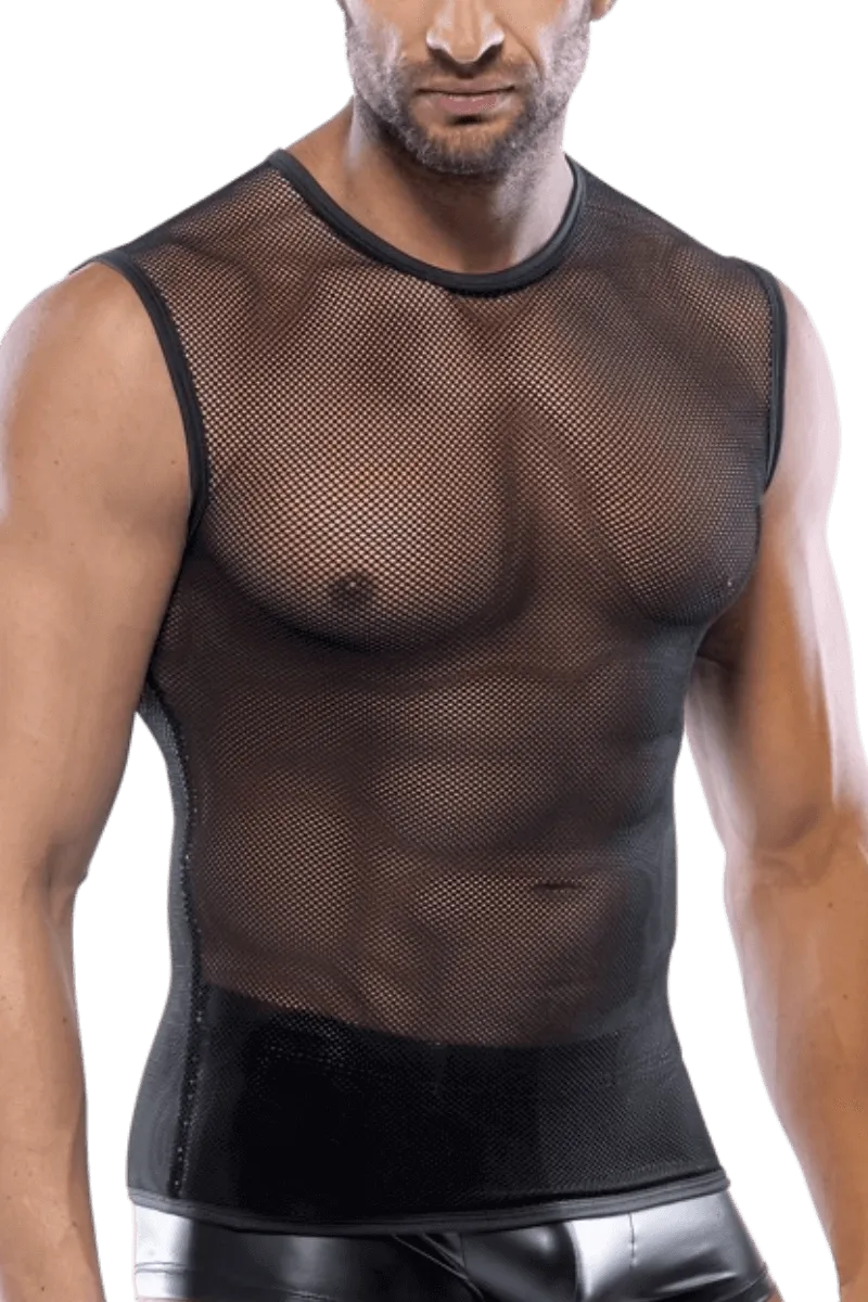 Herren Tanktop aus grobem Netzstoff Herren Tanktop aus grobem Netzstoff