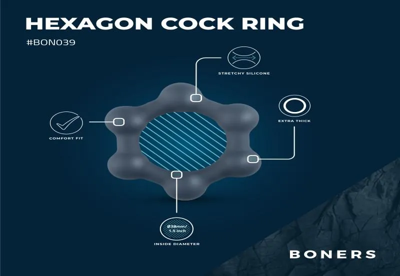 Boners »Hexagon« Penisring mit Gewichten – Bild 4