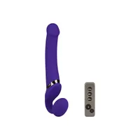 Vibrating Bendable Strap-On - Size M, 34 cm Vibrating Bendable Strap-On - Size M, 34 cm